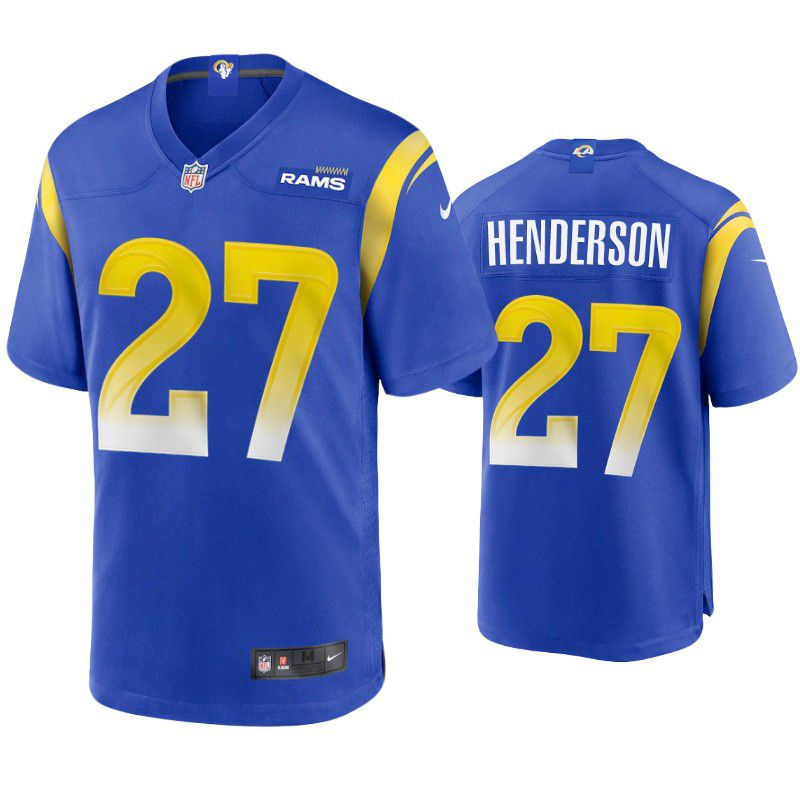 Men Los Angeles Rams #27 Darrell Henderson Nike Royal Game NFL Jersey